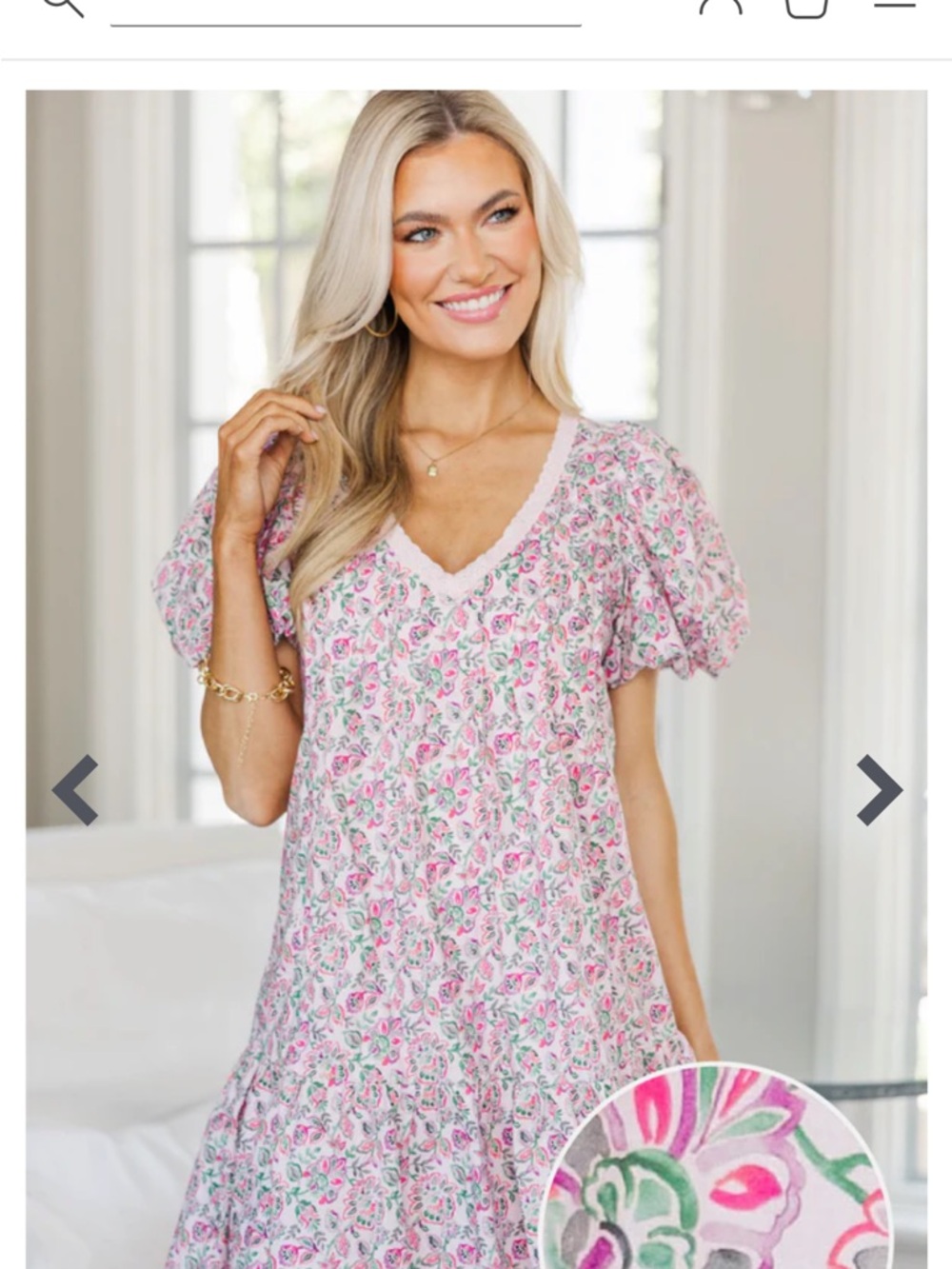 Nursing dress Floral Pink V-Neck Mini Dress